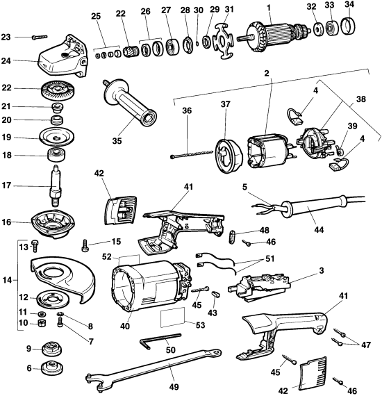 DEWALT Ersatzteile WINKELSCHLEIFER DW846 Typ: A1 QU