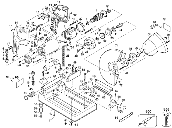 DEWALT Ersatzteile SCHROTSÄGE DW870 Typ: 2 QU