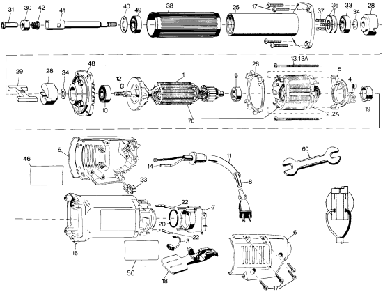DEWALT Ersatzteile FORMSCHLEIFER DW887 Typ: 1 QU