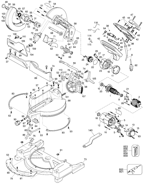 DEWALT Ersatzteile DW705-46 Typ: 1 QU