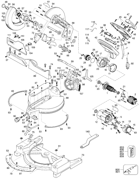 DEWALT Ersatzteile DW705-46 Typ: 2 QU