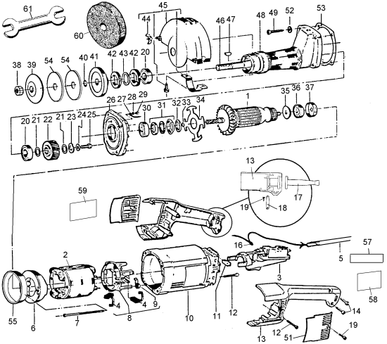 DEWALT Ersatzteile GERADER SCHLEIFER DW882 Typ: 1 QU