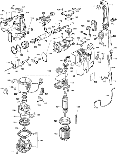 DEWALT Ersatzteile HAMMER MITTL. GRÖSSE DW540K Typ: 3 QU