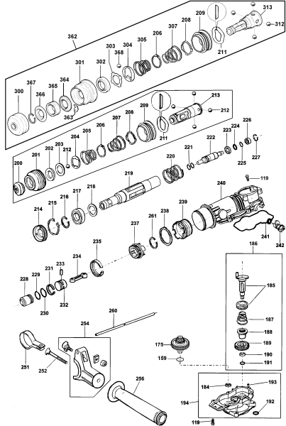 DEWALT Ersatzteile DREHHAMMER DW568K Typ: 1 QU