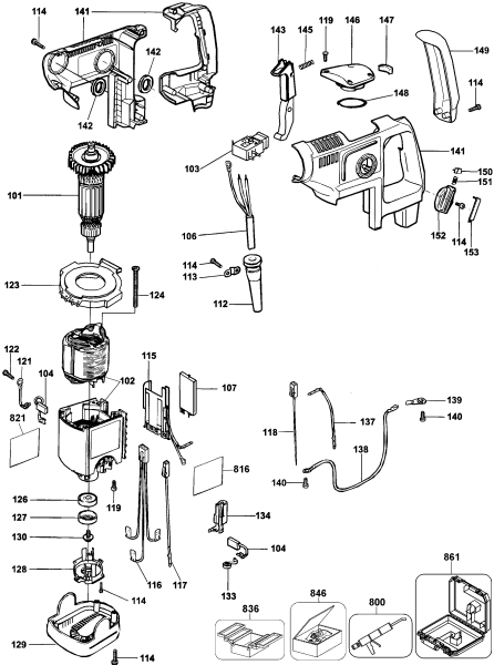 DEWALT Ersatzteile DREHHAMMER DW568K Typ: 1 QU