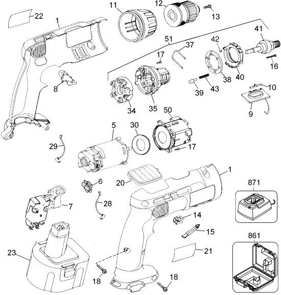 DEWALT Ersatzteile DW971K-2 Typ: 6 QU