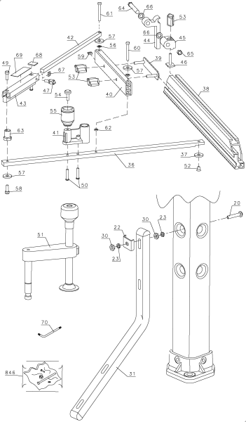 DEWALT Ersatzteile SCHIEBETISCH DW7461 Typ: 1 QU