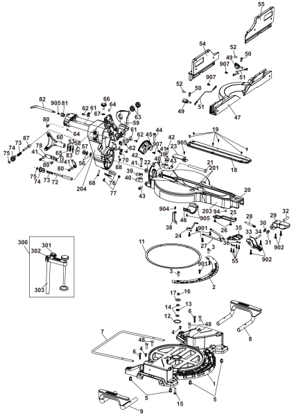 DEWALT Ersatzteile GEHRUNGSSÄGE DCS781BR Typ: 20 QU