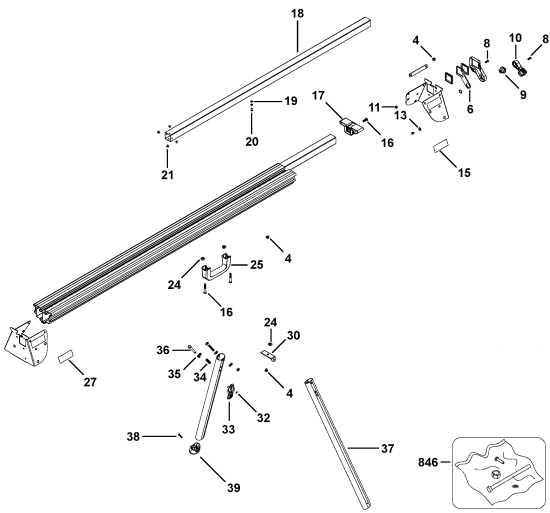DEWALT Ersatzteile GEHRUNGSSÄGENSTÄNDER DWX723 Typ: 30 QU