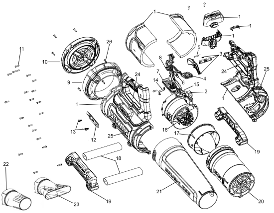 DEWALT Ersatzteile GEBLÄSE DCBL777B Typ: 1 QU