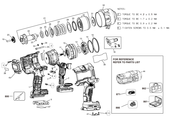 DEWALT Ersatzteile AKKU DREHMOMENTSCHLÜSSEL DCF961GH1 Typ: 1 QU