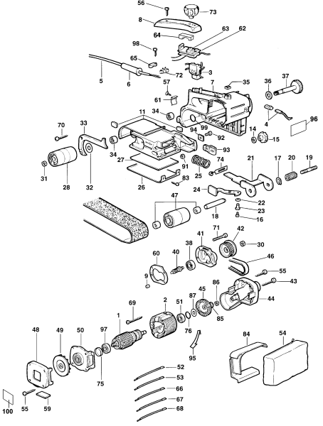 DEWALT Ersatzteile BANDSCHLEIFER DW431 Typ: 5 QU