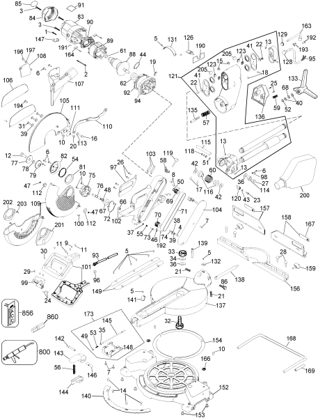 DEWALT Ersatzteile GEHRUNGSSÄGE DW708 Typ: 4 QU