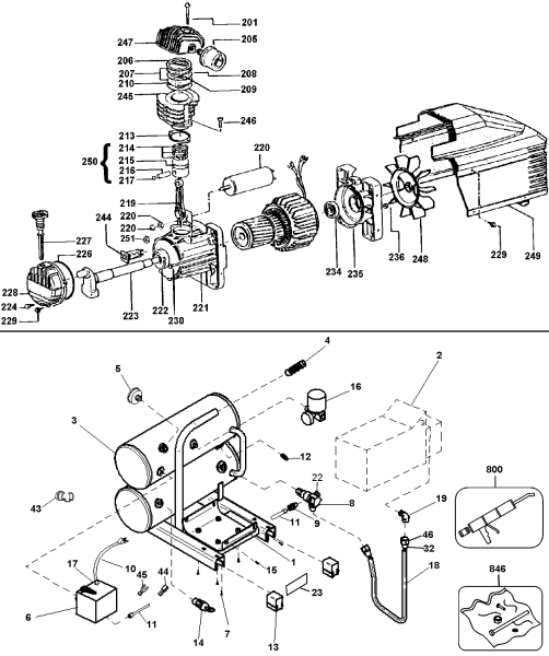 DEWALT Ersatzteile KOMPRESSOR D55153 Typ: 1 QU