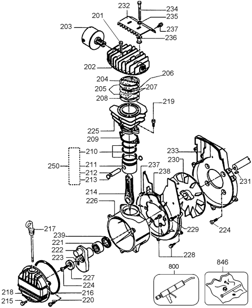 DEWALT Ersatzteile KOMPRESSOR D55250 Typ: 1 QU