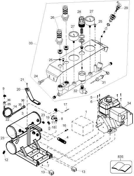 DEWALT Ersatzteile KOMPRESSOR D55250 Typ: 1 QU