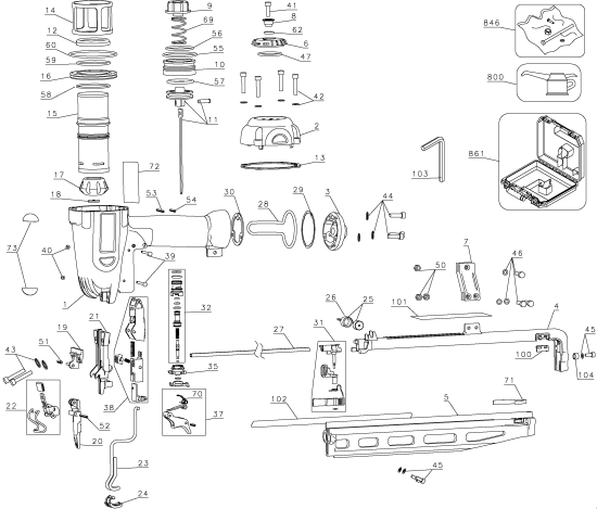 DEWALT Ersatzteile 63 MM STIFT NAGLER D51256K Typ: 1 QU