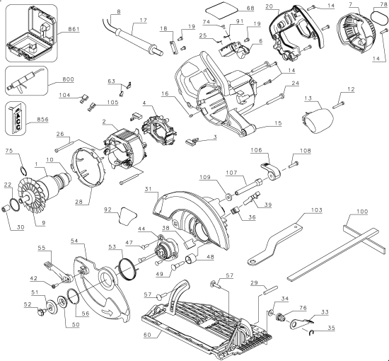 DEWALT Ersatzteile DW369CSK Typ: 1 QU