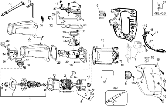DEWALT Ersatzteile SÄBELSÄGE DW303K Typ: 1 QS