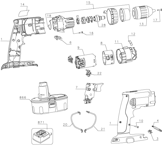 DEWALT Ersatzteile DW985K2 Typ: 1 QW