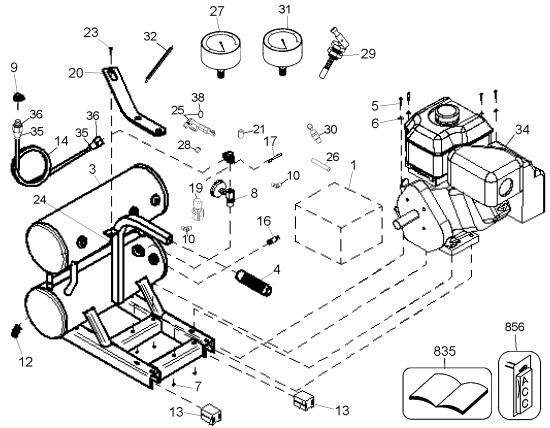 DEWALT Ersatzteile KOMPRESSOR D55251 Typ: 1 QU