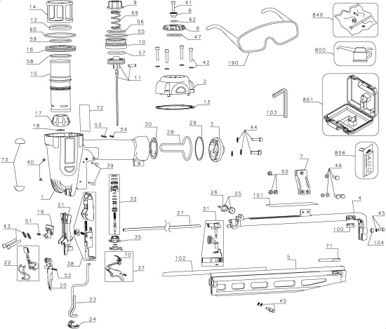 DEWALT Ersatzteile 63 MM STIFT NAGLER D51256K Typ: 1 XJ