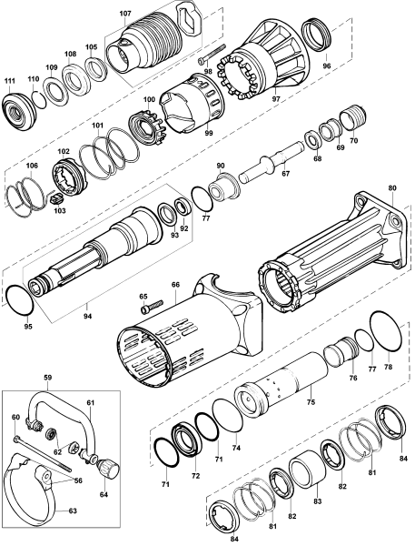DEWALT Ersatzteile MEISSELHAMMER D25940K Typ: 1 QU