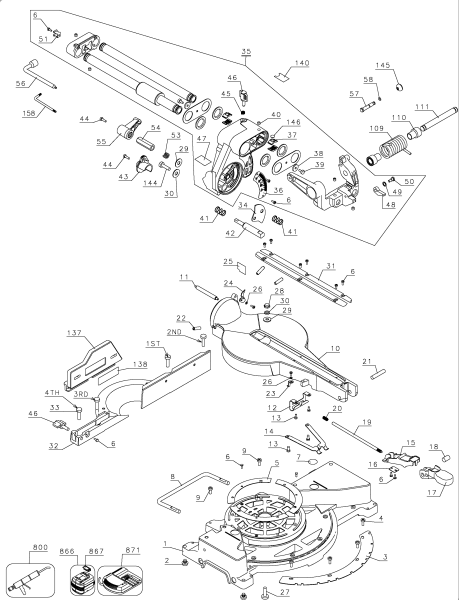 DEWALT Ersatzteile DW017H Typ: 1 QW