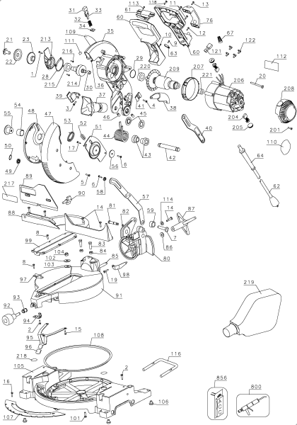 DEWALT Ersatzteile GEHRUNGSSÄGE DW703 Typ: 3 QU