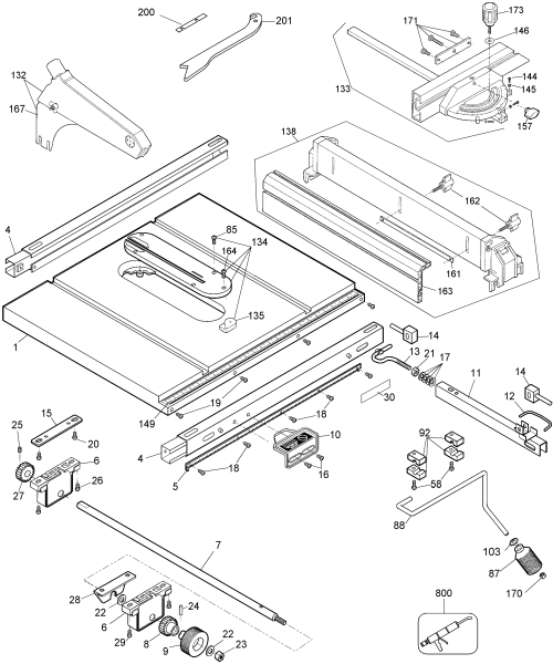 DEWALT Ersatzteile TISCH SAGEN DW744XP Typ: 1 QS
