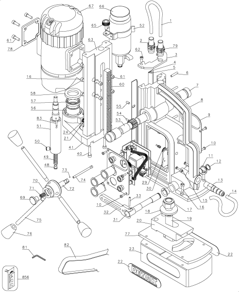 DEWALT Ersatzteile MAG. BOHRERPRESSE DW159 Typ: 1 QU