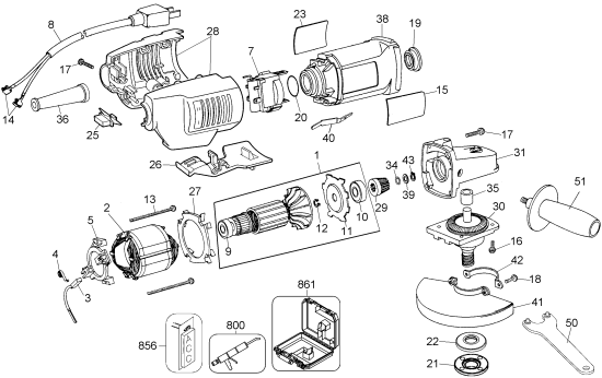 DEWALT Ersatzteile KLEINER WINKELSCHLEIFER DW402 Typ: 5 QU