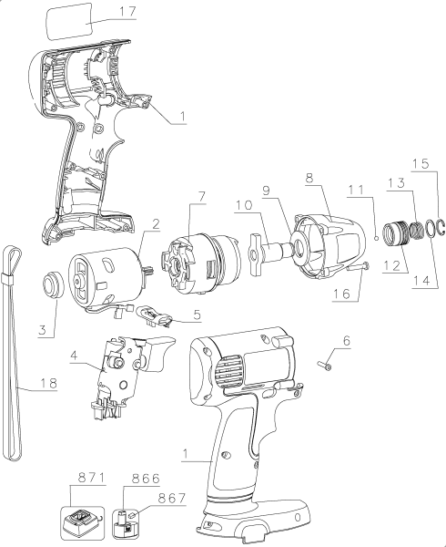 DEWALT Ersatzteile DW052K2 Typ: 1 QW