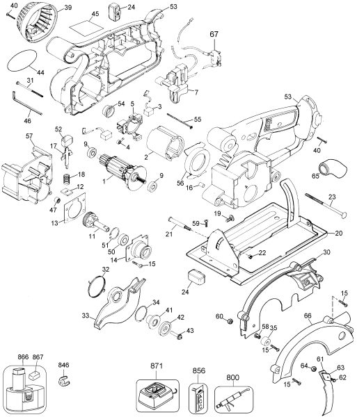 DEWALT Ersatzteile AKKU HANDKREISSAGE DW935K Typ: 3 QW