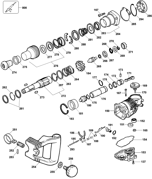 DEWALT Ersatzteile MEISSELHAMMER D25830K Typ: 1 QU