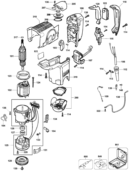 DEWALT Ersatzteile DREHHAMMER D25551K Typ: 1 QU