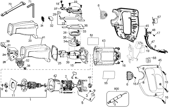 DEWALT Ersatzteile SÄBELSÄGE RS3100 Typ: 1 QS