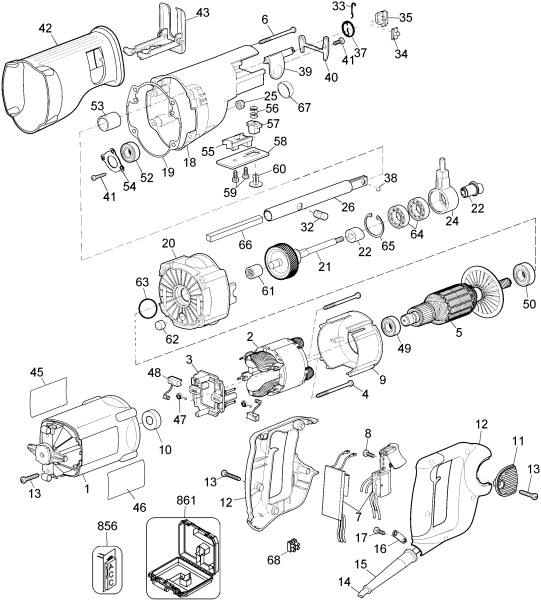 DEWALT Ersatzteile SCHNITTSÄGE TS812EK Typ: 1 QS