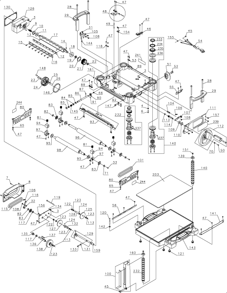DEWALT Ersatzteile HOBEL-SPANNTIEFEN DW735 Typ: 1 QU