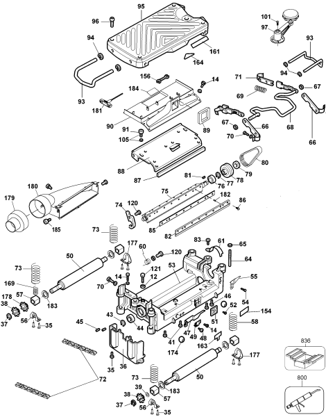 DEWALT Ersatzteile HOBEL-SPANNTIEFEN DW734 Typ: 1 QU