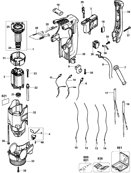 DEWALT Ersatzteile HAMMER D25303K Typ: 1 QU