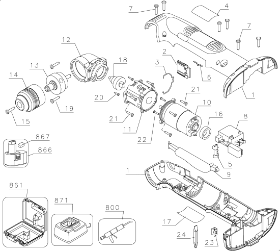 DEWALT Ersatzteile RIGHT ANGLE DRILL DW960 Typ: 1 XJ