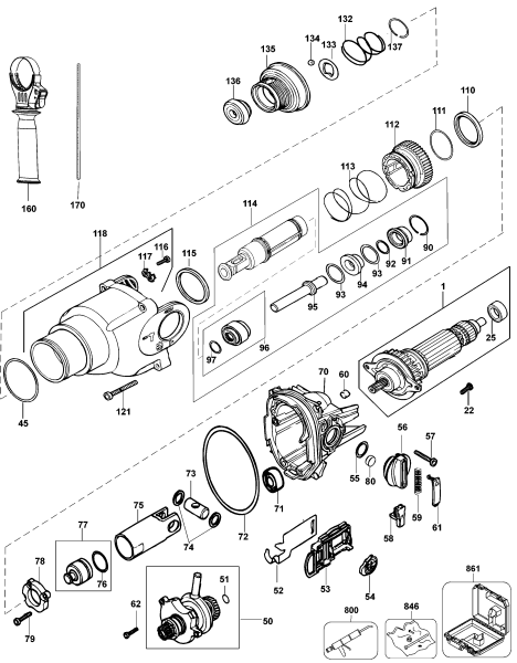 DEWALT Ersatzteile HAMMER D25103K Typ: 1 QU