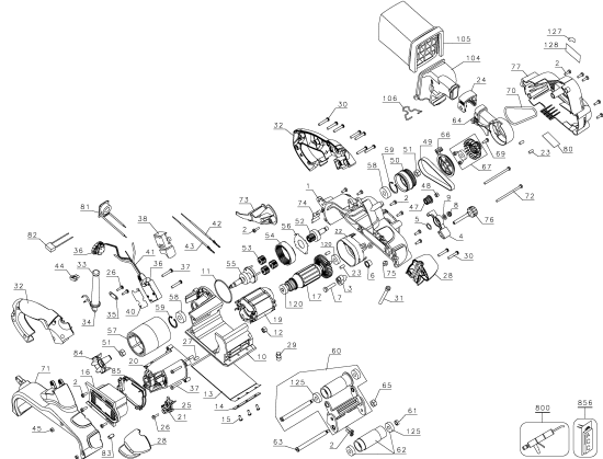 DEWALT Ersatzteile BANDSCHLEIFER DW433 Typ: 1 QS