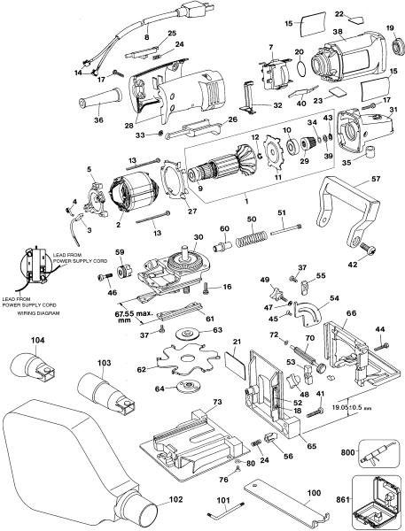 DEWALT Ersatzteile FLACHDÜBELFRÄSE DW682K Typ: 3 QU
