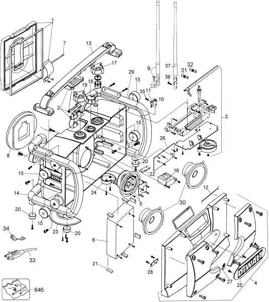 DEWALT Ersatzteile RADIO DW911 Typ: 2 QU