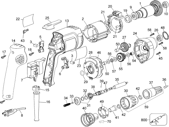 DEWALT Ersatzteile SCHRAUBENDREHER DW257 Typ: 4 QU