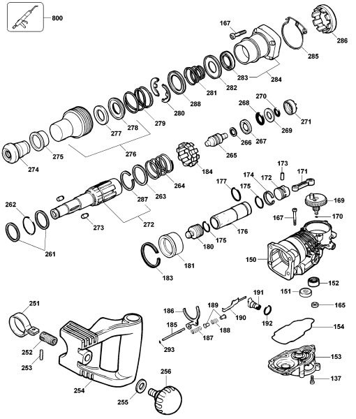 DEWALT Ersatzteile MEISSELHAMMER D25830K Typ: 2 QU