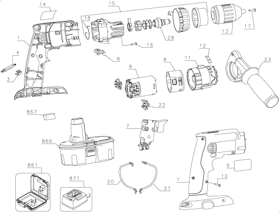 DEWALT Ersatzteile BOHRHAMMER DC989KA Typ: 1 QU
