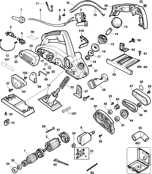 DEWALT Ersatzteile HOBELMASCHINE DW678K Typ: 3 QU